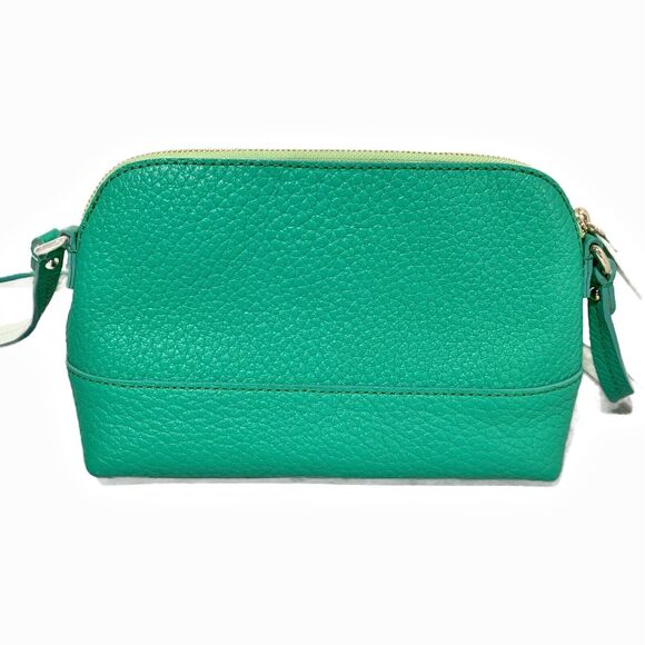 Kate Spade New York Hannah Crossbody Shoulder Bag Medium Green Leather Purse - Picture 3 of 15